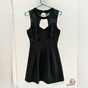 BCBG GENERATION Black Sleeveless Fit & Flare Dress W/ Cutouts SIZE 4